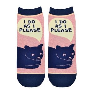 Blue Q - Cute Cat Women’s Ankle Socks “I Do As I Please”